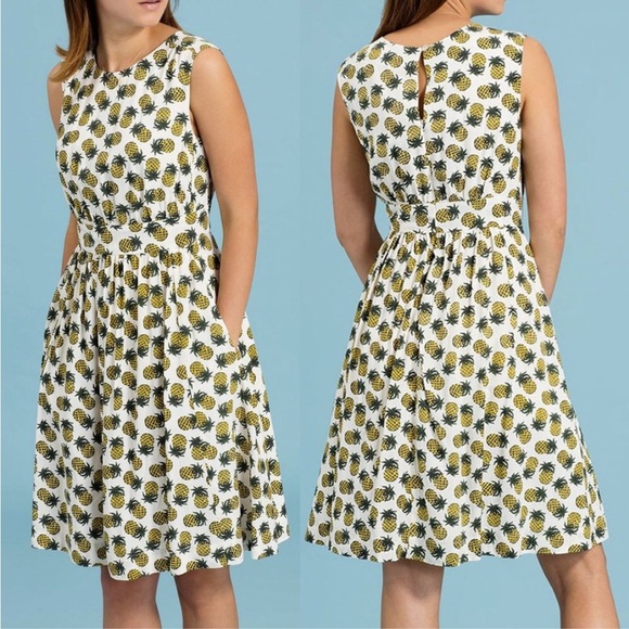 Emily and Fin ModCloth Too Much Fun Dress Featuring Pineapples. Size Medium. - Picture 2 of 6